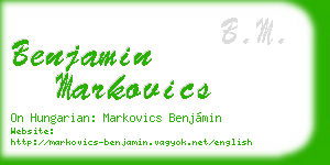 benjamin markovics business card